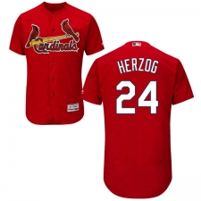 Men's Majestic St. Louis Cardinals #24 Whitey Herzog Red Alternate Flex Base Authentic Collection MLB Jersey