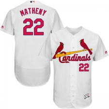 Men's Majestic St. Louis Cardinals #22 Mike Matheny White Home Flex Base Authentic Collection MLB Jersey