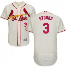Men's Majestic St. Louis Cardinals #3 Jedd Gyorko Cream Alternate Flex Base Authentic Collection MLB Jersey