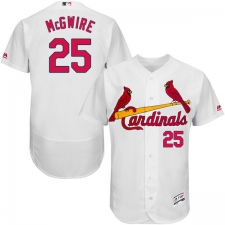 Men's Majestic St. Louis Cardinals #25 Mark McGwire White Home Flex Base Authentic Collection MLB Jersey