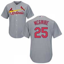 Youth Majestic St. Louis Cardinals #25 Mark McGwire Authentic Grey Road Cool Base MLB Jersey
