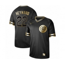 Men's Chicago Cubs #22 Jason Heyward Authentic Black Gold Fashion Baseball Jersey