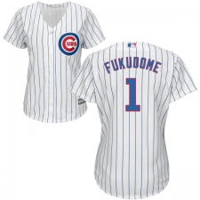 Women's Majestic Chicago Cubs #1 Kosuke Fukudome Authentic White Home Cool Base MLB Jersey
