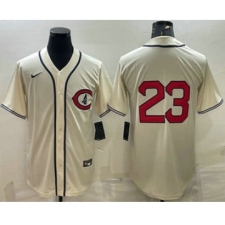 Men's Chicago Cubs #23 Ryne Sandberg 2022 Cream Field of Dreams Cool Base Stitched Baseball Jersey