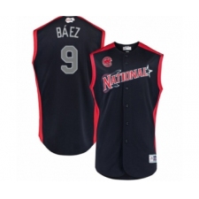 Youth Chicago Cubs #9 Javier Baez Authentic Navy Blue National League 2019 Baseball All-Star Jersey