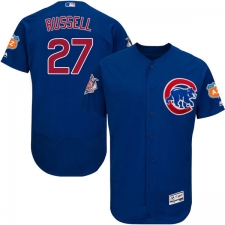 Men's Majestic Chicago Cubs #27 Addison Russell Royal Blue Alternate Flex Base Authentic Collection MLB Jersey