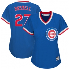 Women's Majestic Chicago Cubs #27 Addison Russell Replica Royal Blue Cooperstown MLB Jersey