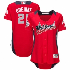 Women's Majestic Arizona Diamondbacks #21 Zack Greinke Game Red National League 2018 MLB All-Star MLB Jersey