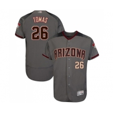 Men's Arizona Diamondbacks #26 Yasmany Tomas Grey Road Authentic Collection Flex Base Baseball Jersey