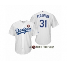 Men's 2019 Armed Forces Day #31 Joc Pederson Los Angeles Dodgers White Jersey
