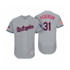 Men's Los Angeles Dodgers #31 Joc Pederson Gray 2017 Independence Day Flex Base Jersey