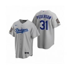 Men's Los Angeles Dodgers #31 Joc Pederson Gray 2020 World Series Replica Jersey
