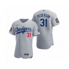 Men's Los Angeles Dodgers #31 Joc Pederson Nike Gray 2020 World Series Authentic Jersey