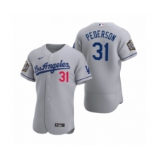 Men's Los Angeles Dodgers #31 Joc Pederson Nike Gray 2020 World Series Authentic Road Jersey