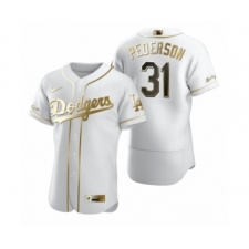 Men's Los Angeles Dodgers #31 Joc Pederson Nike White Authentic Golden Edition Jersey