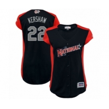 Women's Los Angeles Dodgers #22 Clayton Kershaw Authentic Navy Blue National League 2019 Baseball All-Star Jersey