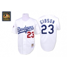 Men's Mitchell and Ness Los Angeles Dodgers #23 Kirk Gibson Replica White Throwback MLB Jersey
