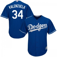 Men's Majestic Los Angeles Dodgers #34 Fernando Valenzuela Authentic Royal Blue Alternate Cool Base MLB Jersey