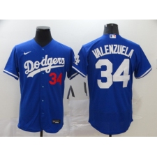 Men's Nike Los Angeles Dodgers #34 Fernando Valenzuela Blue Authentic Jersey