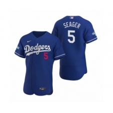 Men's Los Angeles Dodgers #5 Corey Seager Royal 2020 World Series Champions Authentic Jersey