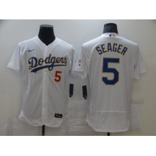 Men's Nike Los Angeles Dodgers #5 Corey Seager White Champions Authentic Jersey