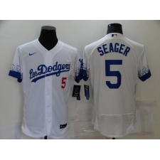Men's Nike Los Angeles Dodgers #5 Corey Seager White Elite City Player Jersey