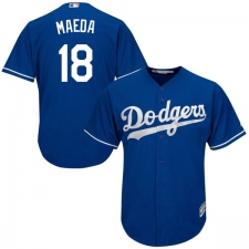 Youth Majestic Los Angeles Dodgers #18 Kenta Maeda Replica Royal Blue Alternate Cool Base MLB Jersey