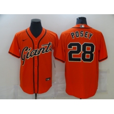Men's San Francisco Giants #28 Buster Posey Orange Alternate Flex Base Authentic Collection Jersey