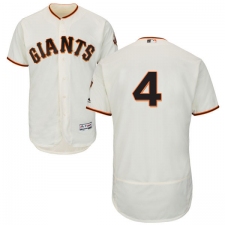Men's Majestic San Francisco Giants #4 Mel Ott Cream Home Flex Base Authentic Collection MLB Jersey
