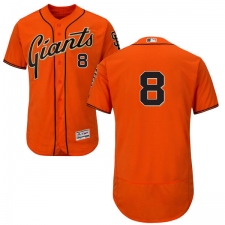Men's Majestic San Francisco Giants #8 Hunter Pence Orange Alternate Flex Base Authentic Collection MLB Jersey