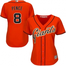 Women's Majestic San Francisco Giants #8 Hunter Pence Replica Orange Alternate Cool Base MLB Jersey