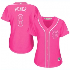 Women's Majestic San Francisco Giants #8 Hunter Pence Replica Pink Fashion Cool Base MLB Jersey
