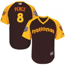 Youth Majestic San Francisco Giants #8 Hunter Pence Authentic Brown 2016 All-Star National League BP Cool Base MLB Jersey