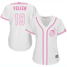 Women's Majestic Cleveland Indians #19 Bob Feller Authentic White Fashion Cool Base MLB Jersey