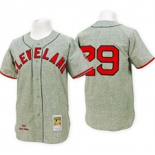 Men's Mitchell and Ness 1948 Cleveland Indians #29 Satchel Paige Authentic Grey Throwback MLB Jersey