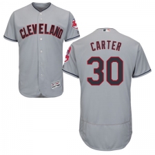 Men's Majestic Cleveland Indians #30 Joe Carter Grey Road Flex Base Authentic Collection MLB Jersey