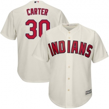 Youth Majestic Cleveland Indians #30 Joe Carter Authentic Cream Alternate 2 Cool Base MLB Jersey