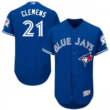 Men's Majestic Toronto Blue Jays #21 Roger Clemens Blue Alternate Flex Base Authentic Collection MLB Jersey