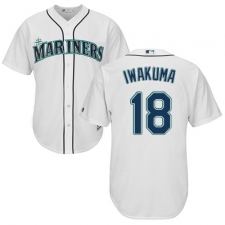 Youth Majestic Seattle Mariners #18 Hisashi Iwakuma Replica White Home Cool Base MLB Jersey