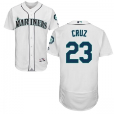 Men's Majestic Seattle Mariners #23 Nelson Cruz White Home Flex Base Authentic Collection MLB Jersey