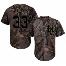 Youth Majestic New York Mets #33 Matt Harvey Authentic Camo Realtree Collection Flex Base MLB Jersey