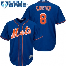 Youth Majestic New York Mets #8 Gary Carter Replica Royal Blue Alternate Home Cool Base MLB Jersey