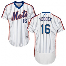 Men's Majestic New York Mets #16 Dwight Gooden White Alternate Flex Base Authentic Collection MLB Jersey