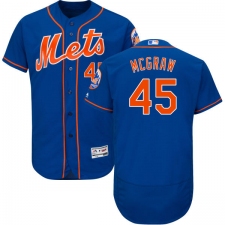 Men's Majestic New York Mets #45 Tug McGraw Royal Blue Alternate Flex Base Authentic Collection MLB Jersey