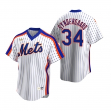 Men's Nike New York Mets #34 Noah Syndergaard White Cooperstown Collection Home Stitched Baseball Jersey
