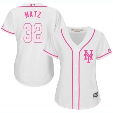 Women's Majestic New York Mets #32 Steven Matz Replica White Fashion Cool Base MLB Jersey