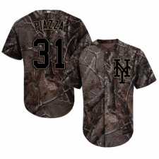 Men's Majestic New York Mets #31 Mike Piazza Authentic Camo Realtree Collection Flex Base MLB Jersey