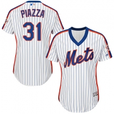 Women's Majestic New York Mets #31 Mike Piazza Replica White Alternate Cool Base MLB Jersey