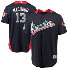 Men's Majestic Baltimore Orioles #13 Manny Machado Game Navy Blue American League 2018 MLB All-Star MLB Jersey