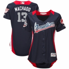 Women's Majestic Baltimore Orioles #13 Manny Machado Game Navy Blue American League 2018 MLB All-Star MLB Jersey